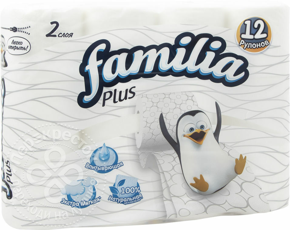 Familia Plus toiletpapir 12 ruller 2 lag