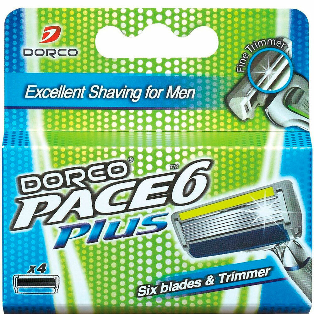 Barbertilbehør Dorco Pace 6 med trimmer 4 stk