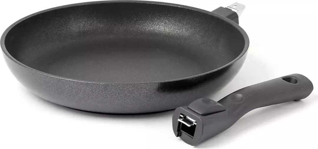 frying pan with gray removable handle