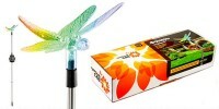 Linterna de jardín Maravillosa libélula de jardín, LED con energía solar