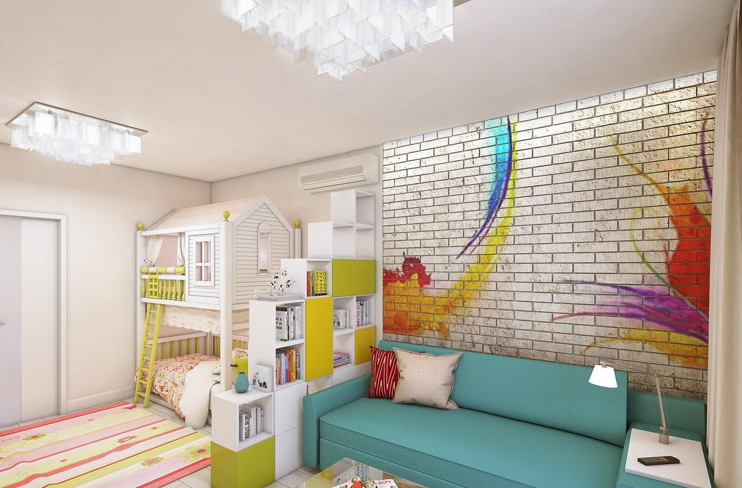 Zoning child's room: the separation barrier, and in other ways, photos
