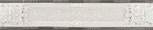 Rocersa Mitra / Trevi Cenefa Dynasty Bordure en grès cérame argent 8x40