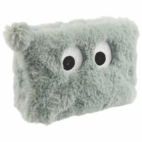 Cosmetic bag with zipper Muzzle with eyes (artificial fur) (21x12) (PVC box)