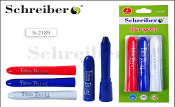 Decoración de maquillaje Schreiber / Schreiber NUEVO 3 colores - blanco, rojo, azul S 2189
