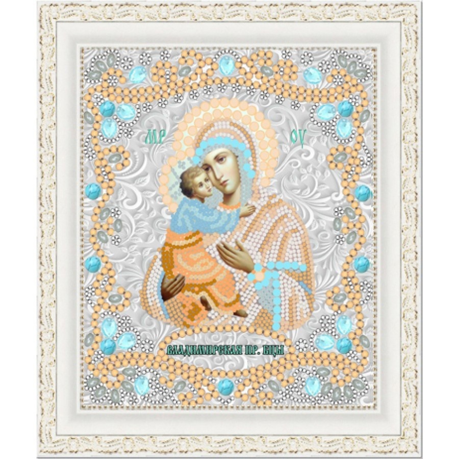 Zeichnung auf Stoff (Perlen) SKATE Art.-Nr. 7124 Wladimir-Jungfrau 15x18 cm