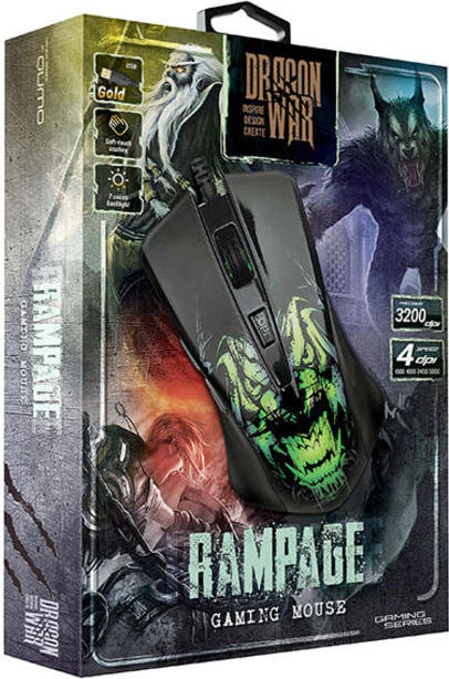 Qumo Dragon War Rampage M49 kablet baggrundsbelyst gamingmus til pc