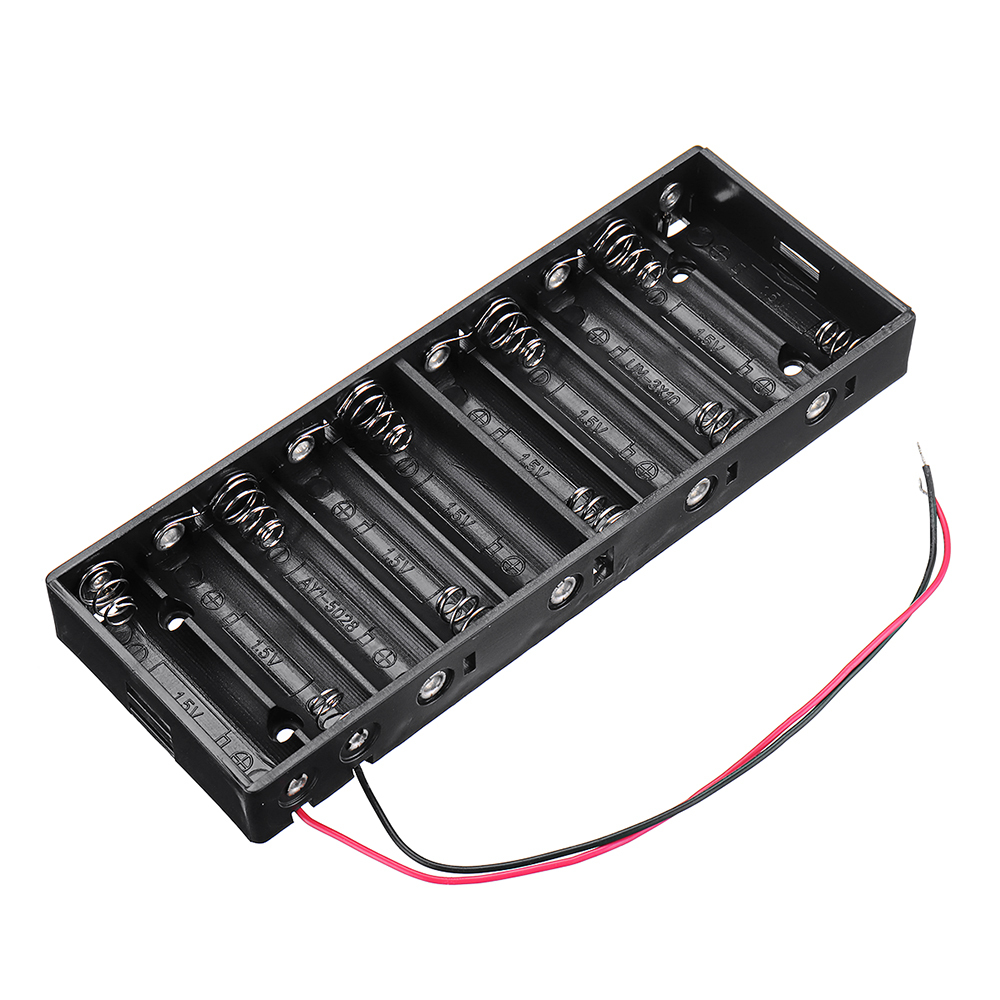 Slots AA Batterikasse Batteriholder til 10xAA Batterier DIY Kit Case