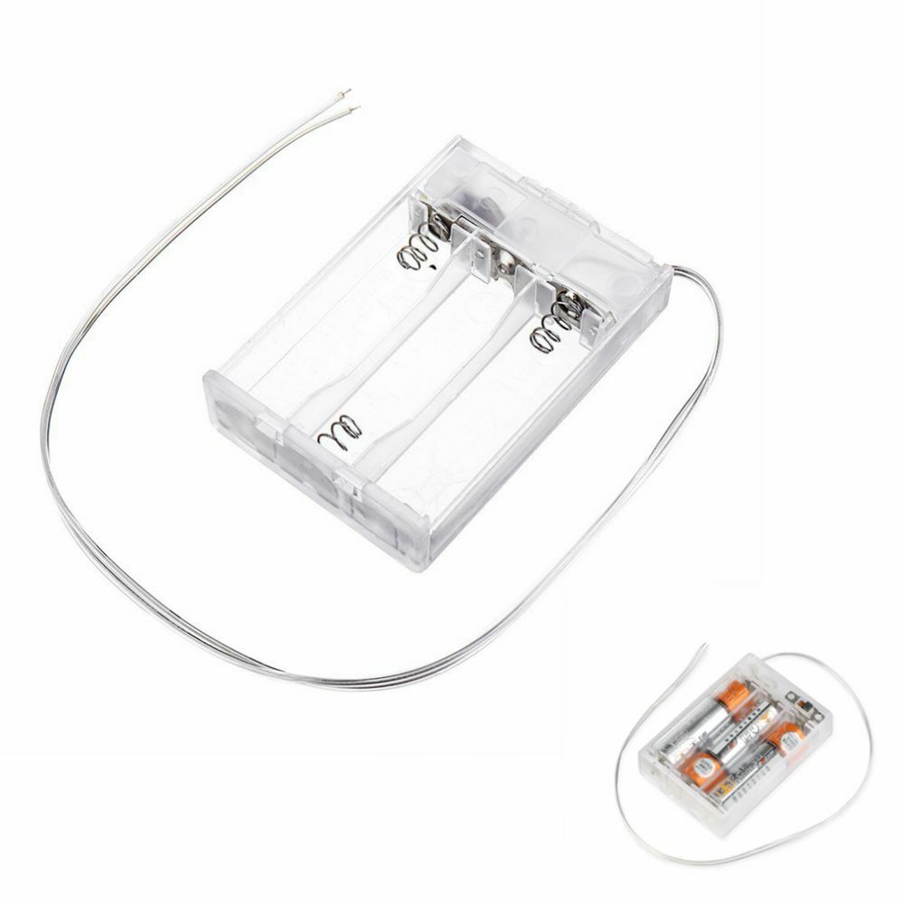 Transparent holder Battery Box, fully sealed, with switch for 3 x AA Batteries