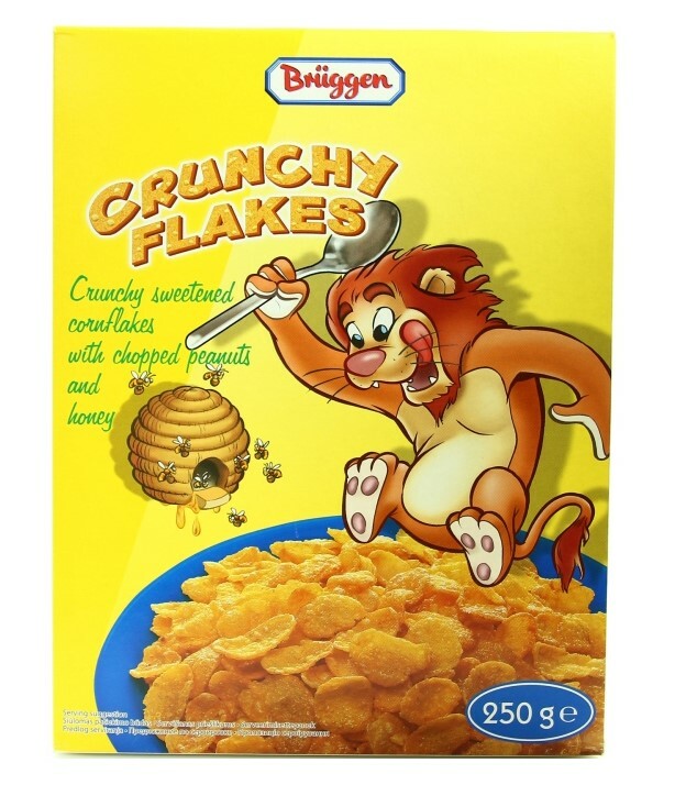Bruggen crunch flakes cornflakes met pinda's en honing 250 g