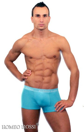 Boxers Romeo Rossi R6005-11 Boxers masculinos macios cor azul