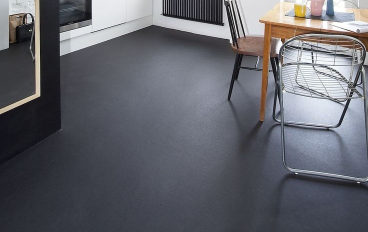 Dark gray with self-leveling floor mat surface