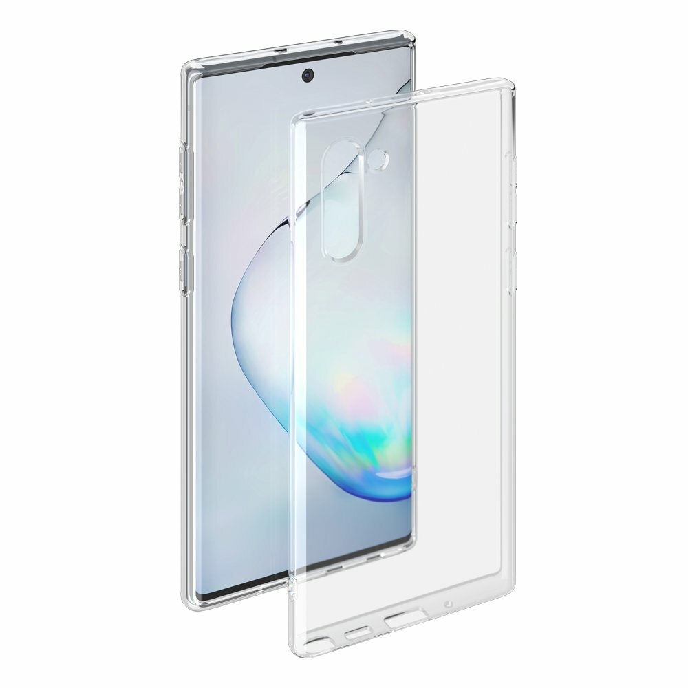 Samsung Galaxy Note 10 için Akıllı Telefon Kılıfı Deppa Jel Kılıf 87328 Şeffaf PU Klipsli Kılıf