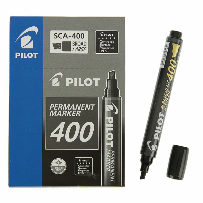 Pysyvä viistottu merkki 4,0-1,0 mm Pilot Super Color Markers musta SCA-400-B