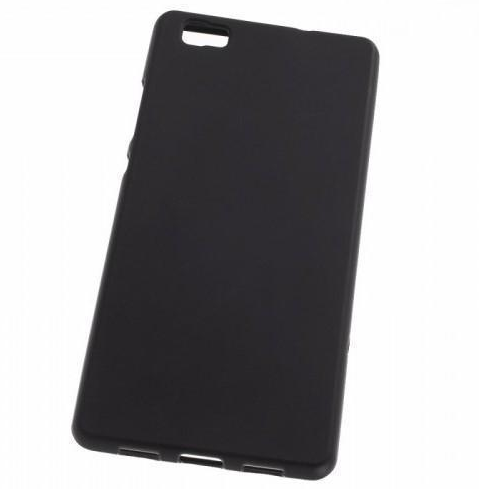 Siliconen backcover voor Huawei P8 Lite met bumper (zwart)