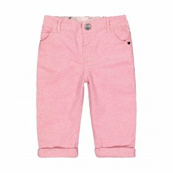 Spodnie sztruksowe w kropki, różowe