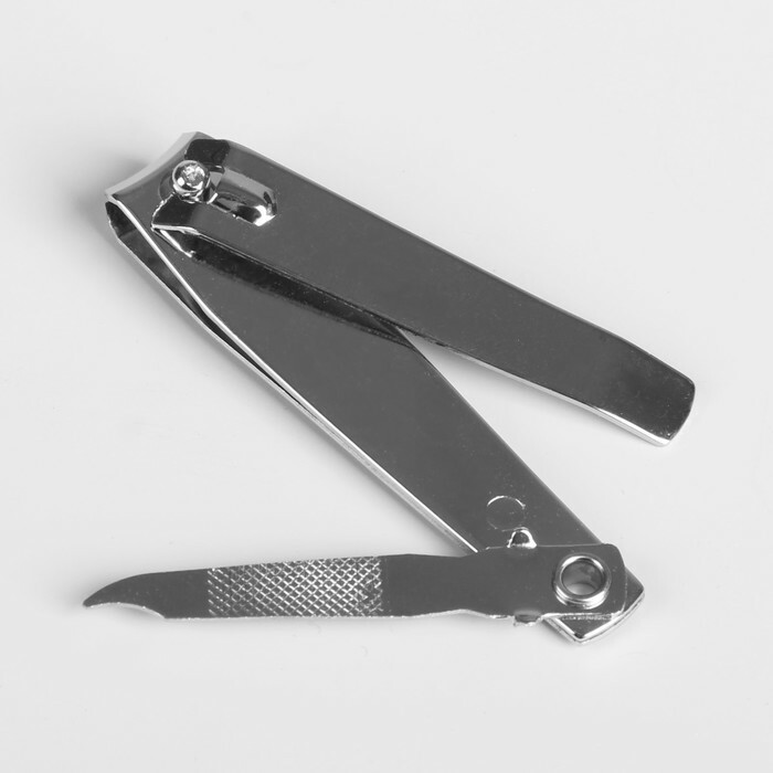 Pinças cortadoras de pedicure, com lima, 7 (± 0,5) cm, prata