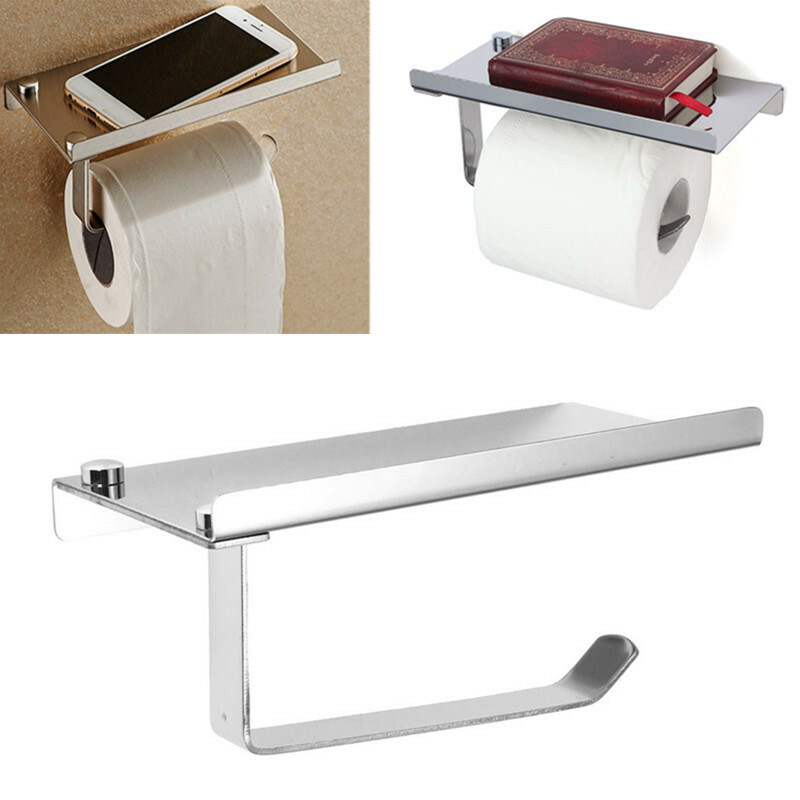 Polished Chrome Stainless Steel Bathroom Toliet Paper Phone Book Holder