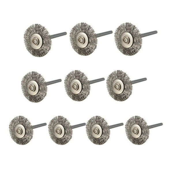 Brosse de roue en fil d'acier 22 pièces pour outils rotatifs Dremel