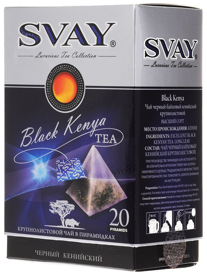 Svay black Kenya Kenya té negro 20 bolsitas de té