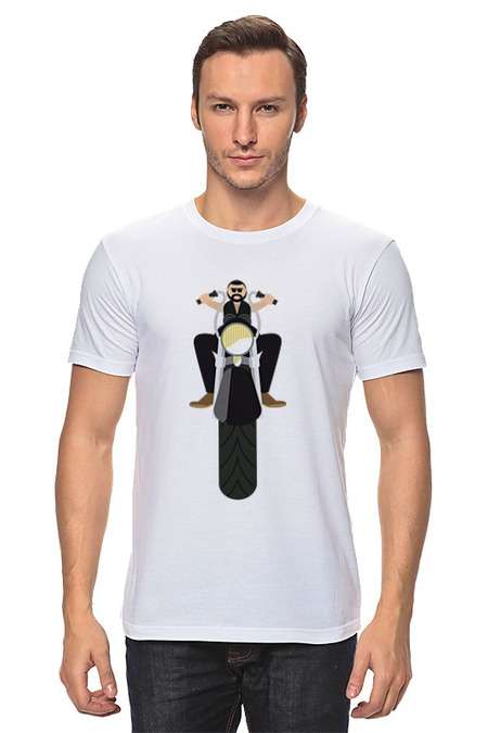Printio Biker auf einem Motorrad