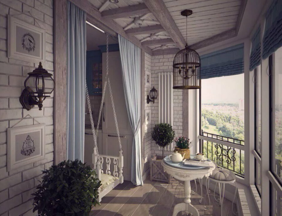 Provence v interiéru balkonové místnosti