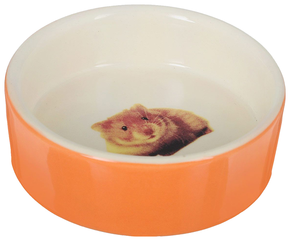 Enkeltskål for gnagere Nobby, keramikk, oransje, 0,055 L