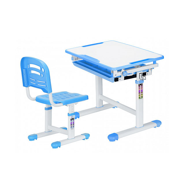 Komplet šolske mize in stola Mealux EVO-06 bela, modra,