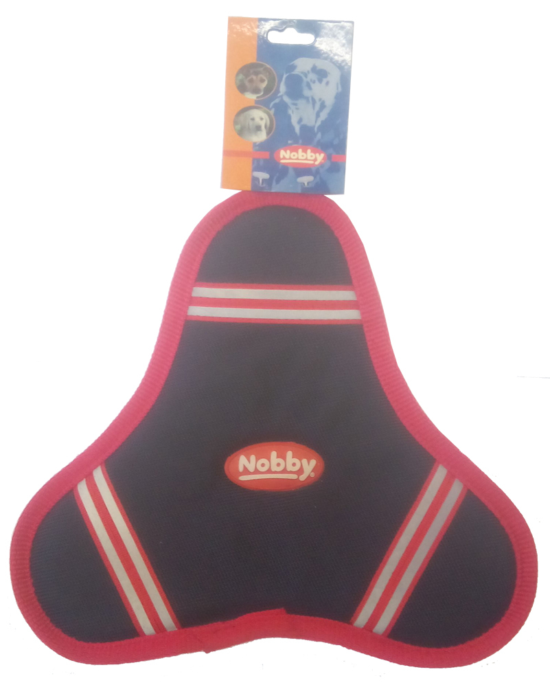 Köpekler için oyuncak Nobby Frizbi, frizbi, naylon, siyah-kırmızı, çap 28 cm