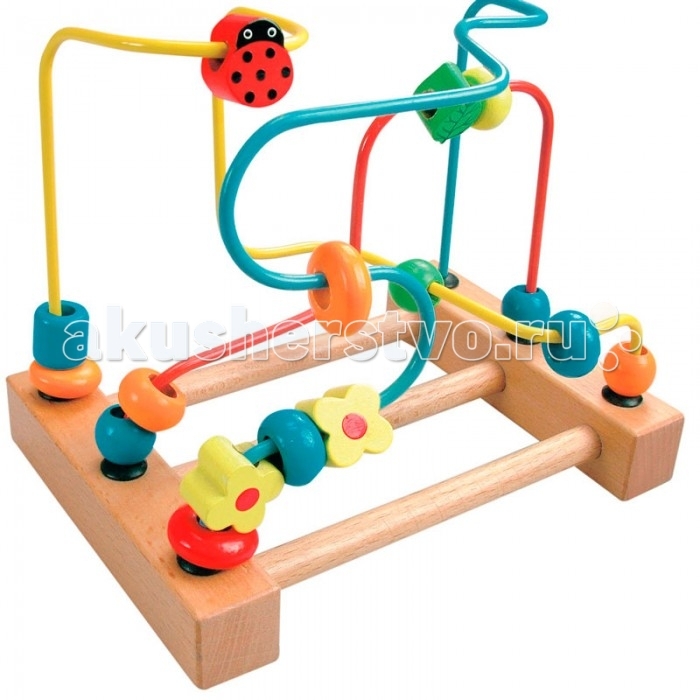 Koka rotaļlieta Mertens labirints ar krellēm