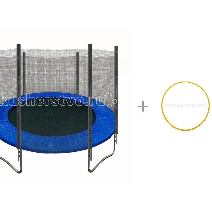 KMS -trampoliini suojaverkolla Trampoliini 8 halkaisija 2,4 m ja vanne Plastmaster