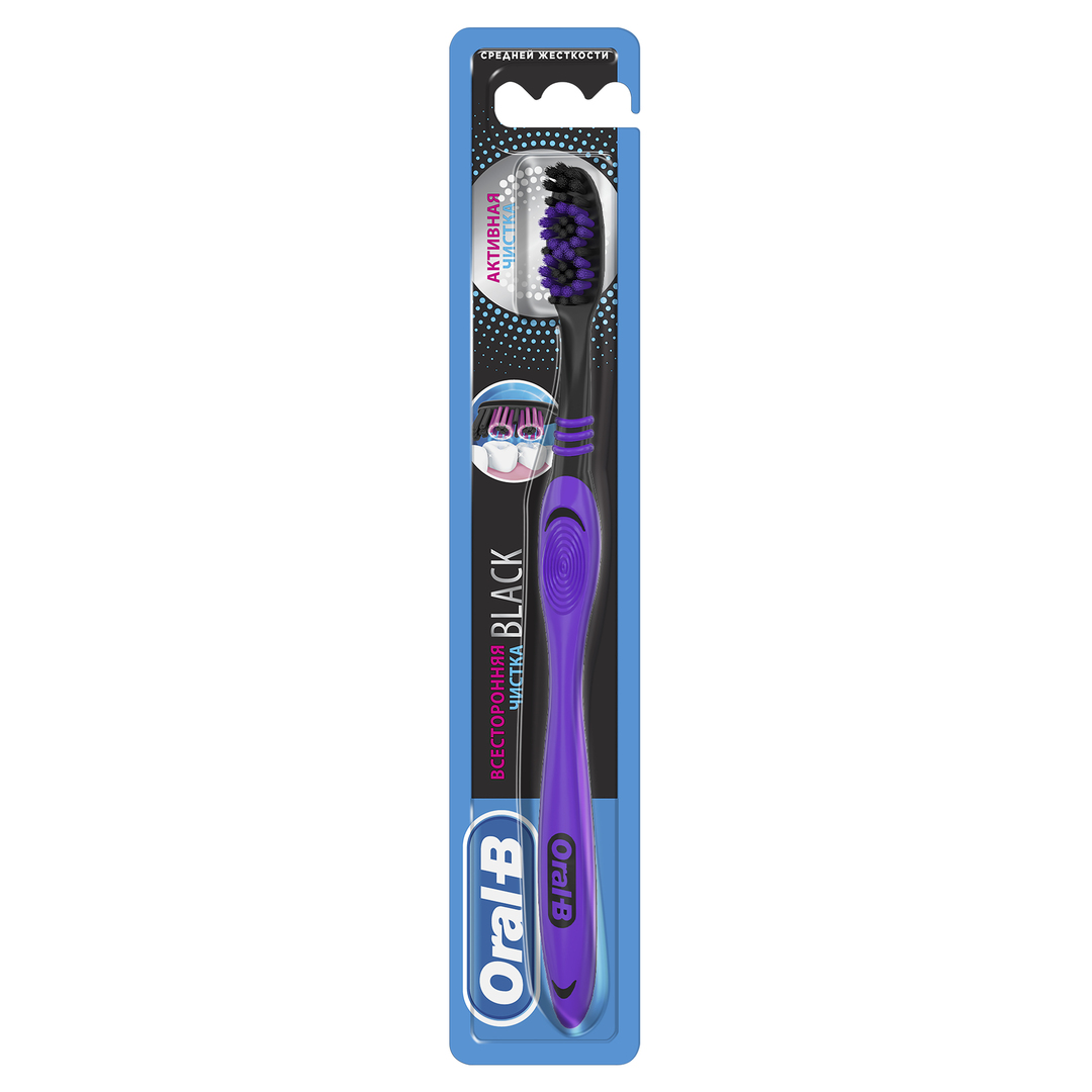 Fogkefe Oral-B Neon Fresh Teljes körű tisztítás FEKETE Közepes keménységű, 1 db