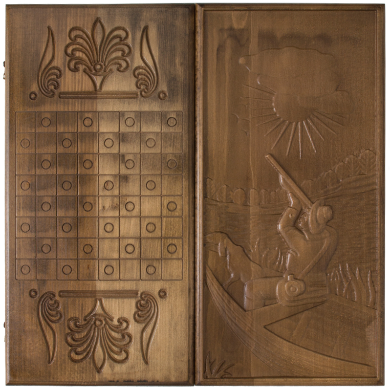 Backgammon carved Hunter Ustyan gu008