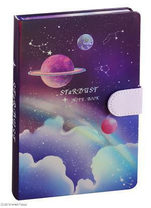 Notatbok med magnetisk feste Cosmos Stardust (holografi) (224 sider) (13х19) (12-22278-MY-002-1)