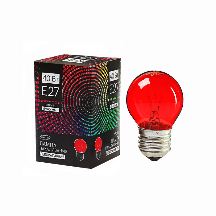 Kaitrinė lempa Luazon Lighthing E27, 40W, skirta šviesai, raudona, 220V
