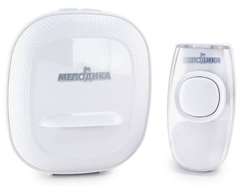 Battery-powered bell Melodic B250v. 2 white w / wire 36 melody, 4 lvl. loud, waterproof button