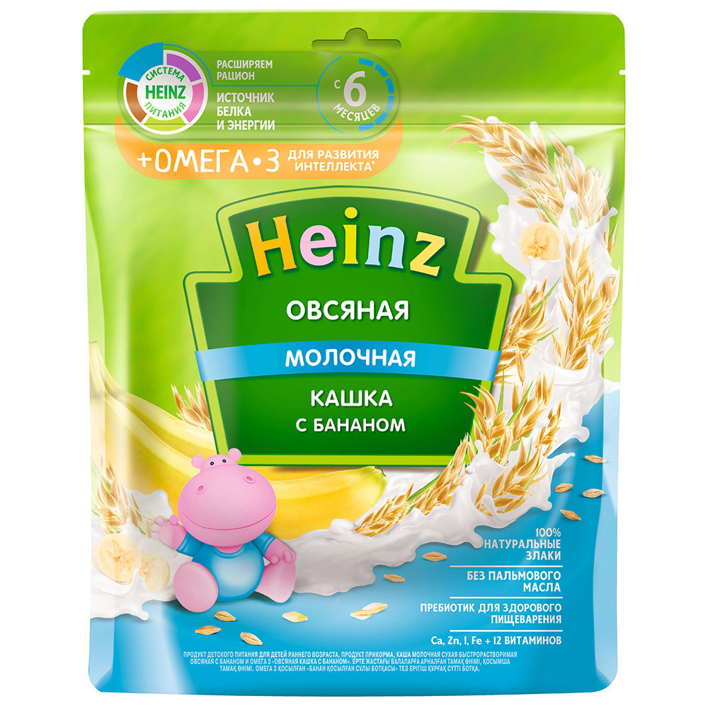 Heinz pieno avižiniai dribsniai su bananu su Omega 3 nuo 6 mėnesių 0,2 kg
