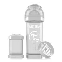 Twistshake Anti-Colic Feeding Bottle White (Diamond) 260 ml