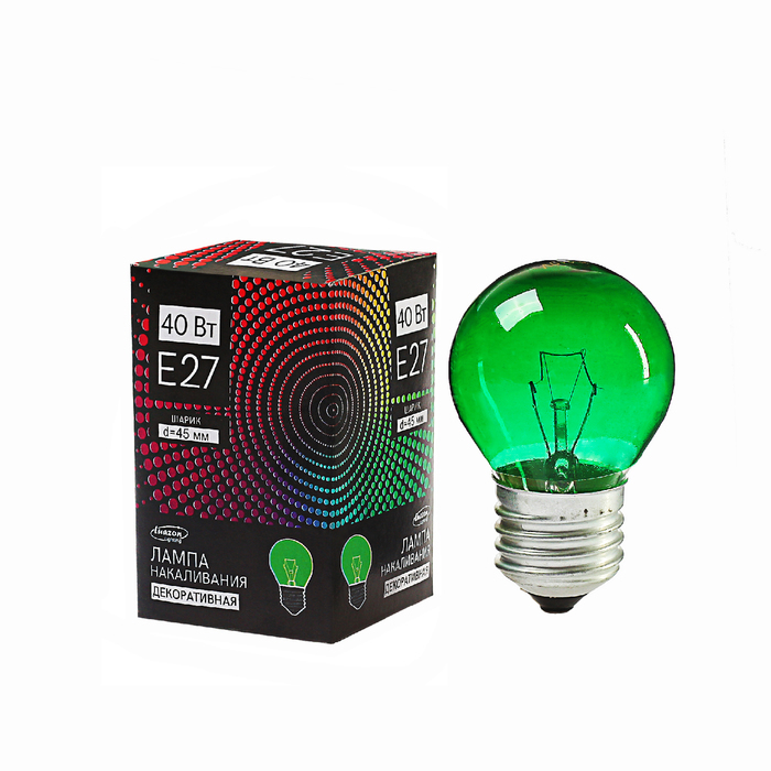 Žiarovka Luazon Lighthing E27, 40W, pásové svetlo, zelená, 220V