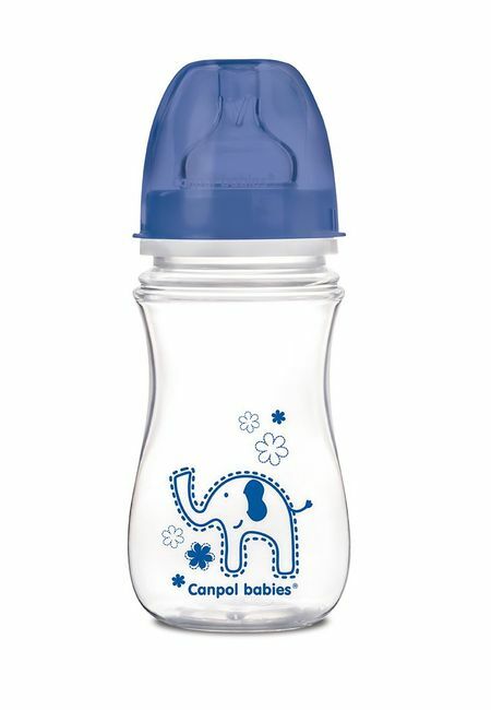 PP easystart anti-krampjesfles wijde hals 240 ml, 3+ kleurrijke dieren CANPOL baby's