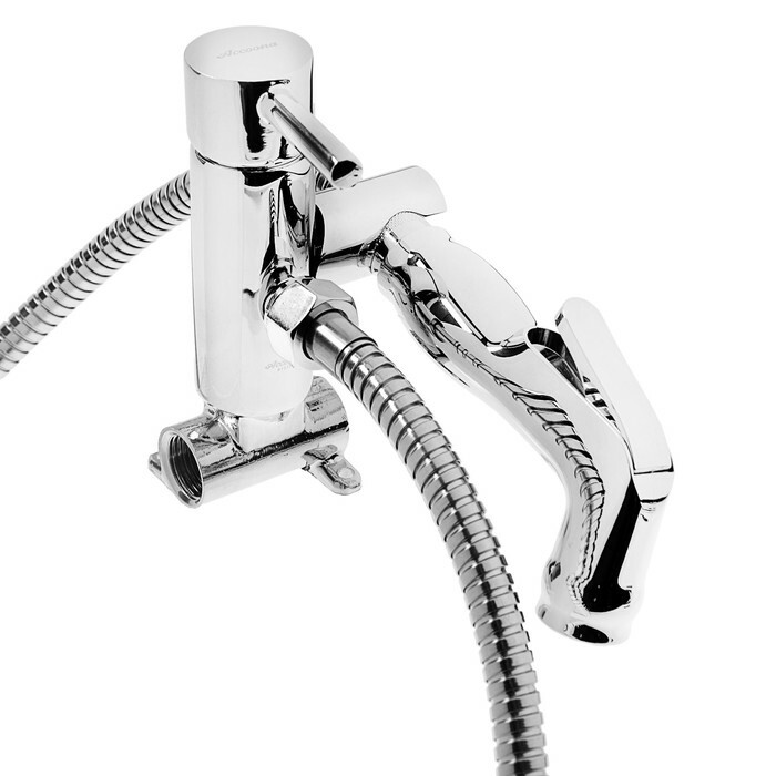 Single lever bidet mixer Accoona A3290 with hand shower, brass, chrome