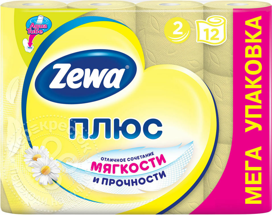 Zewa Plus Papier Toaletowy Rumiankowy Zapach 12 rolek 2 warstwy