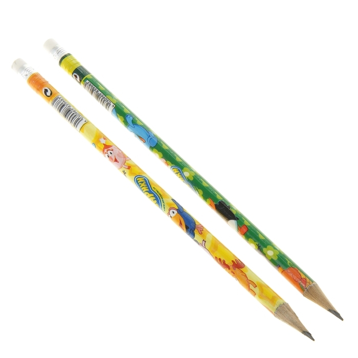 Pencil black lead design Smeshariki with eraser 8396