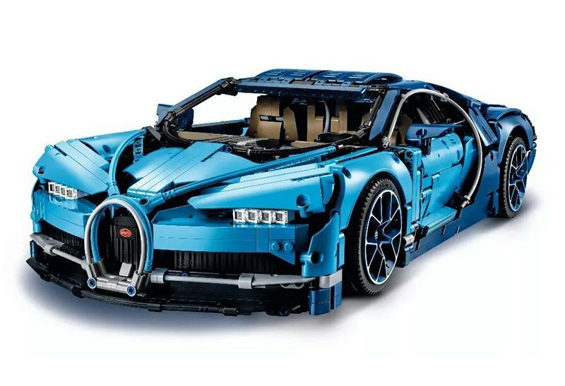 Építőkészlet LEPIN King 90056 Bugatti Chiron kék
