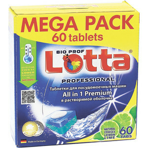 Oppvaskmaskin tabletter (PMM) LOTTA Alt i 1 oppløselig skall 60 stk