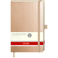 Notepad Companion. Kovina, A6, 96 listov, od točke do točke, kovinsko zlato