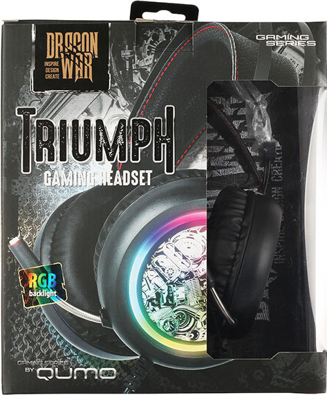 Qumo Dragon War Triumph GHS 0014 vezetékes, háttérvilágítású játék fejhallgató PC -hez