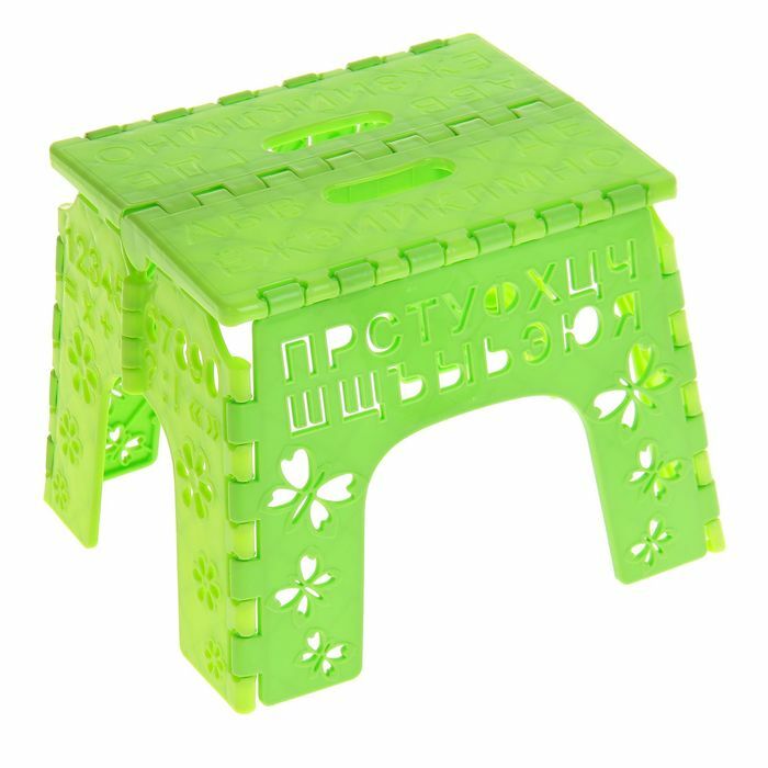 Vaikiška sulankstoma kėdė „Alfabetas“, šviesiai žalios spalvos
