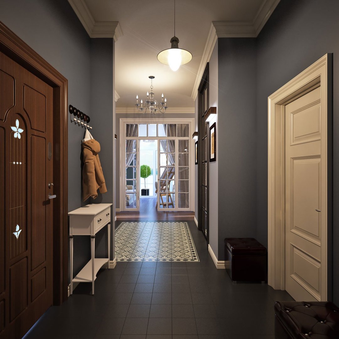дизайн интерьера коридора прихожей в квартире