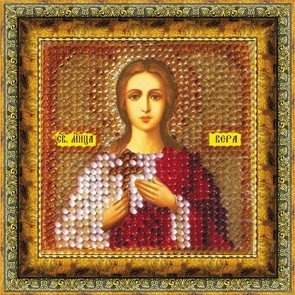 Dibujo sobre tela Bordado mosaico de arte. 4047 Icono de St. Mártir Vera 6.5x6.5 cm