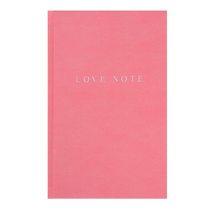 Bloco de notas A5, 96 folhas Love Note, capa dura, bloco rosa